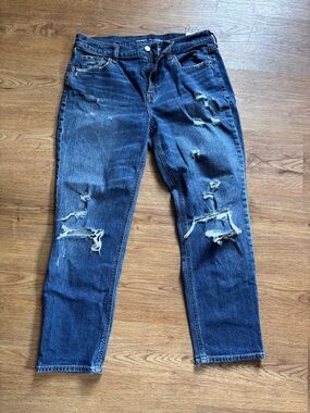 Old Navy Men’s Skinny Ripped Jeans in Dark Blue